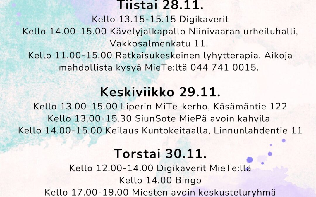 Viikko 48 viikko-ohjelma