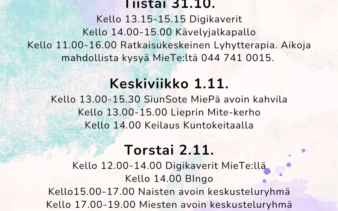 viikko 44 viikko-ohjelma