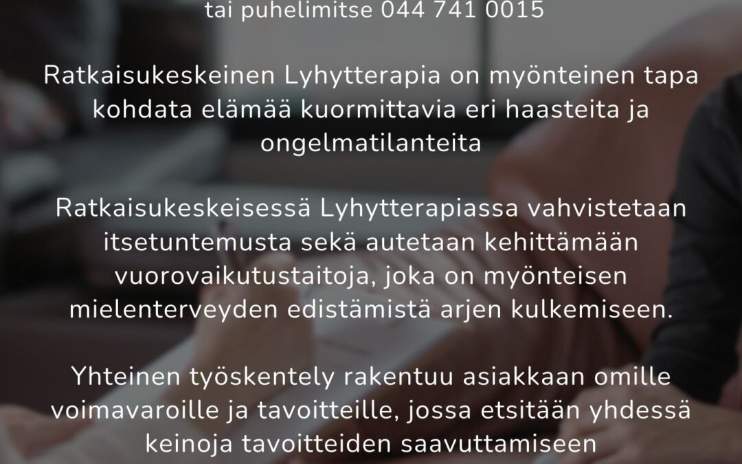 ratkaisukeskeistä lyhytterapiaa 2024
