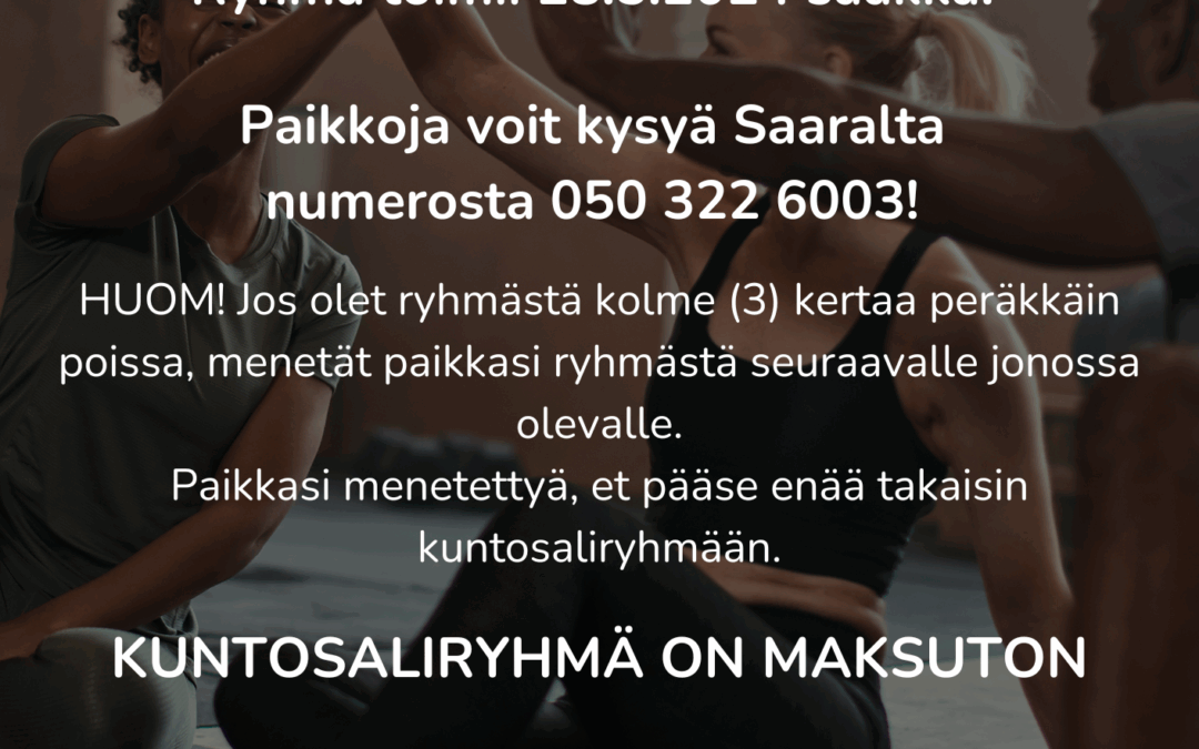 kuntosali avoimia paikkoja 2024