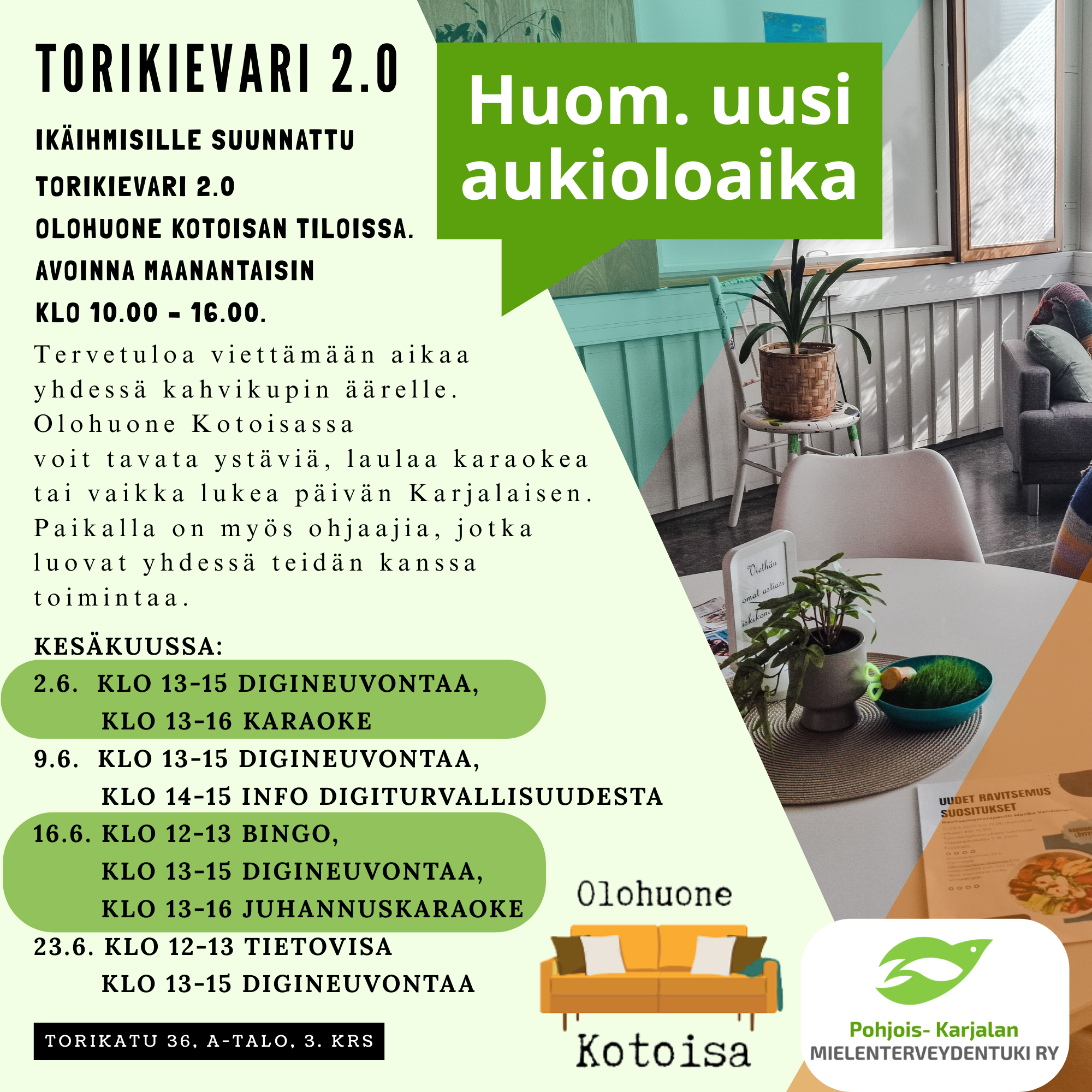 Torikievari 2.0 kesäkuun ohjelma