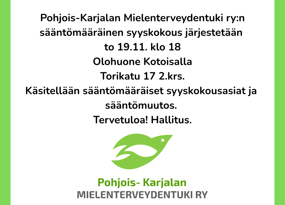 Yhdistyksen syyskokous (1)